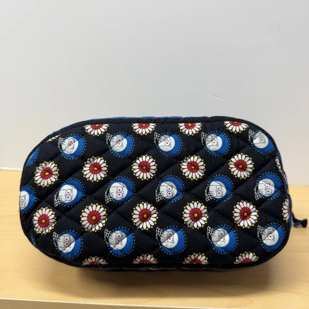 Vera Bradley Sherry Handbag Quilted Cotton Retired Night Owl Pattern w Flowers
